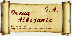 Irena Albijanić vizit kartica